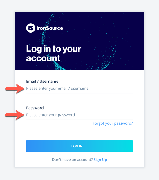 Logging In IronSource Knowledge Center